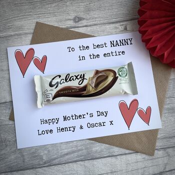 Personalised Nanny Happy Mother's Day Chocolate Card, 2 of 3