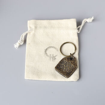 Solid Bronze Celtic Design Keepsake Keyring, 6 of 7