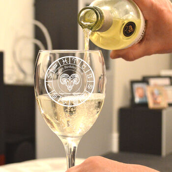 Aries Personalised Wine Glass, 3 of 3