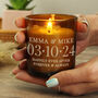 Personalised Amber Glass Candle – Wedding Or Anniversary Keepsake, thumbnail 4 of 7