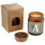 Alphabet Initial Candle • A Z • Scented Brown Glass Jar Candle, thumbnail 8 of 9