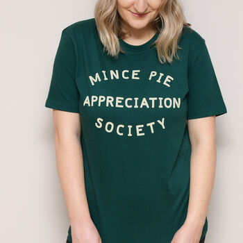 'Mince Pie Appreciation Society' T Shirt Green, 3 of 6