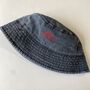 Personalised Slogan Vintage Denim Bucket Hat, thumbnail 3 of 12