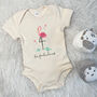 Flamingo Be Fabulous Jungle Babygrow, thumbnail 3 of 7