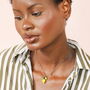 Stainless Steel Lemon Pendant Necklace In Gold Plating, thumbnail 3 of 4
