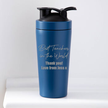 Personalised Best Teacher In The World Protein Shaker Bottle, 2 of 5