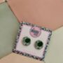 Christmas Brussel Sprout Glitter Studs / Sparkly Vegetable Earrings / Novelty Food Jewellery / Secret Santa Gift / Christmas Dinner Earrings, thumbnail 4 of 5