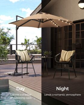 Garden Parasol Umbrella Solar Powered LED Lights Upf50+, 2 of 12