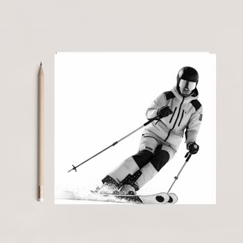 Skiing – Hand Drawn Winter Sport Greeting Card Illustration, 3 of 6