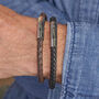 Men's Personalised Large Leather Bracelet, thumbnail 1 of 4