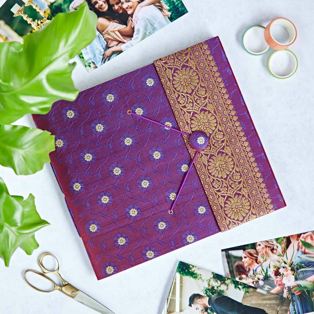Sari Photo Albums 5 Colours Handmade Fabric Picture Album Colourful Photo  Album Scrapbook Wedding Album Indian Sari Fabric 