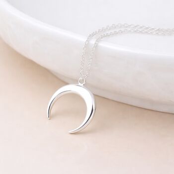 Personalised Sterling Silver Crescent Moon Pendant Necklace, 3 of 11