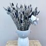 Grey And Navy Dried Flower Arrangement With Vase, thumbnail 4 of 5