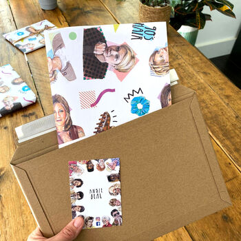 90s Romcom Wrapping Paper – Iconic Hair Style Gift Wrap, 6 of 9