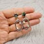 Raw Emerald And Moonstone Silver Earrings, thumbnail 5 of 7