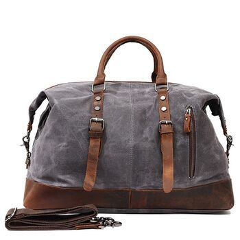 Waxed Canvas Leather Classic Holdall Bag, 2 of 12