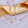 Purple And Pink Enamel Heart And Star Initial Necklace, thumbnail 2 of 2
