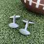 Pewter Rugby Ball Cufflinks, thumbnail 1 of 3