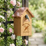 Engraved Garden Bird Box With Copper Roof, thumbnail 6 of 8