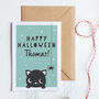 Personalised Halloween Black Cat Card, thumbnail 1 of 3
