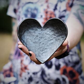 Personalised Steel Heart Dish, 11th Anniversary Gift, 4 of 10