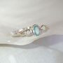 White Opal Ring With Aqua Chalcedony, thumbnail 1 of 8