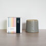 Speckled Clay Candle Pot With Refill Satin Grey, thumbnail 2 of 6