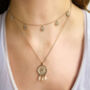 Sterling Silver Engraved Coin Necklace With Pearls, thumbnail 3 of 3