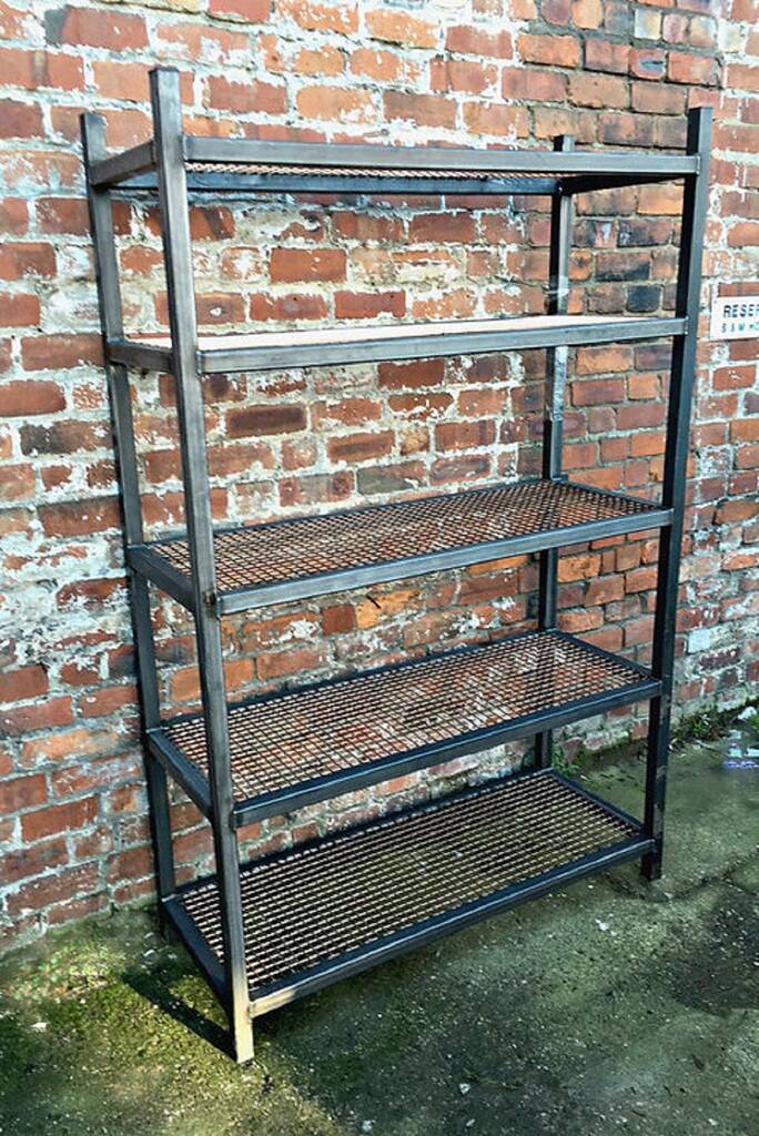 Industrial Steel Copper Wire Bookcase Shelving Unit 287, 1 of 5