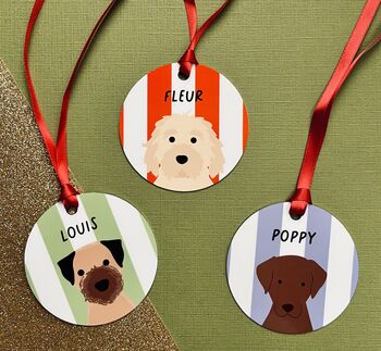 Candy Cane Christmas Dog Bauble, 10 of 12