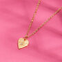 Textured Gold Plated Starry Heart Valentines Necklace, thumbnail 2 of 5