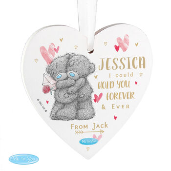 Personalised Me To You Hold You Forever Wooden Heart Decoration, 3 of 3