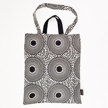 African Print Tote Bag | White Black Ayo Print, 6 of 7