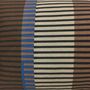 Combed Stripe Cushion, Mocha, Chocolate + Navy, thumbnail 3 of 5