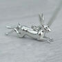 Personalised Sterling Silver Leaping Hare Necklace, thumbnail 3 of 11