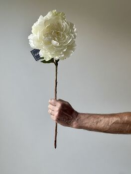 Artificial White Peony Stem, 5 of 7