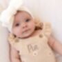 Personalised Embroidered Floral Ruffle Frill Summer Baby Romper, thumbnail 2 of 5