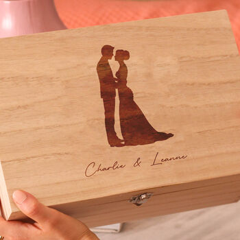 Personalised Wedding Memories Keepsake Box For Couples First Dance Anniversary Gift, 2 of 4