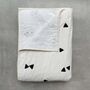 Erin Embroidered Quilted Throw Ivory And Black, thumbnail 2 of 7