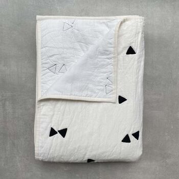 Erin Embroidered Quilted Throw Ivory And Black, 2 of 7