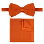 Wedding Handmade Polyester Knitted Pocket Square In Orange, thumbnail 7 of 7