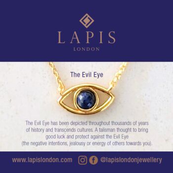 Evil Eye Stud Earrings Lapis Lazuli And Gold Vermeil, 6 of 7