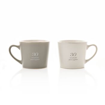 30th Pearl Anniversary 30 Years Couples Mug Gift Set, 3 of 4