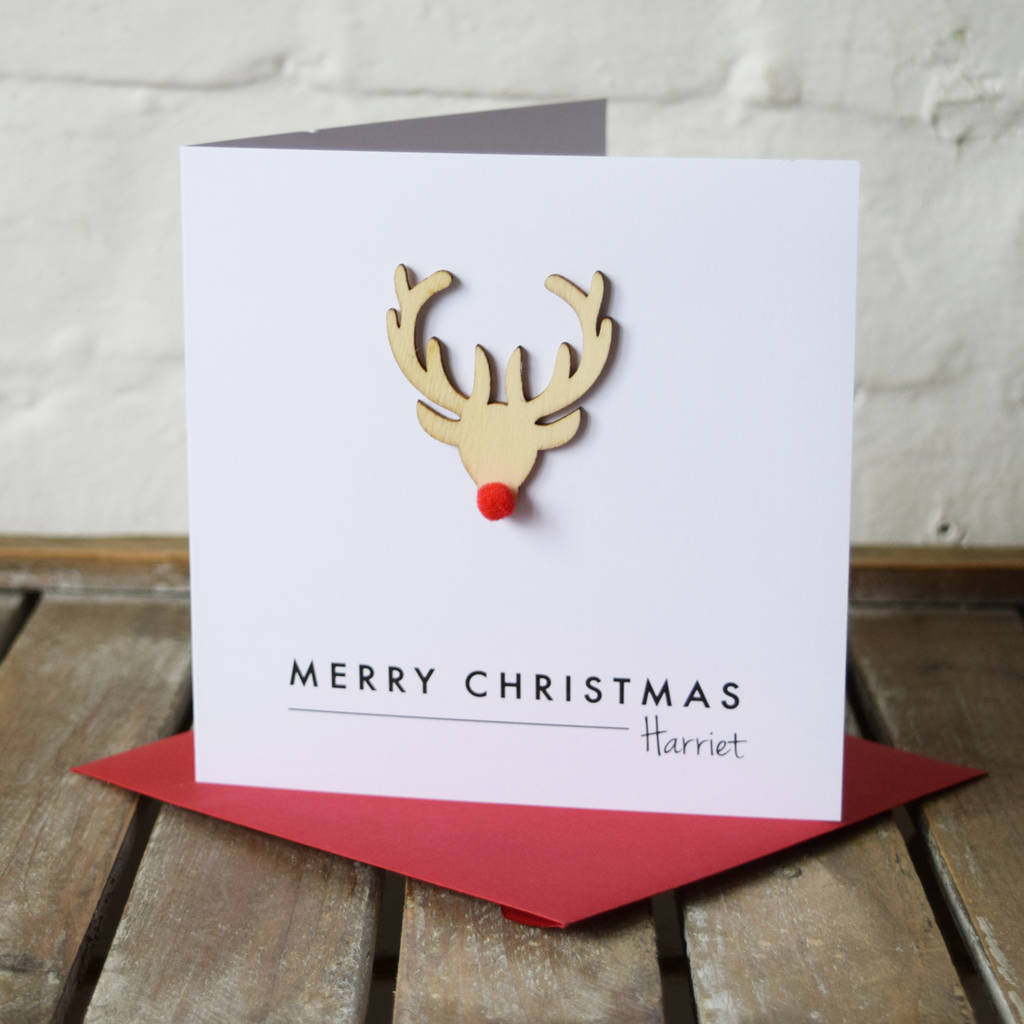 personalised rudolf reindeer christmas card by jodie gaul ...