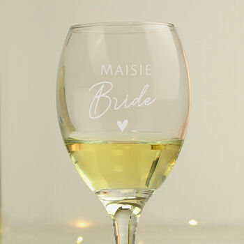 Personalised Bride Wine Glass, 2 of 4