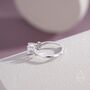 Sterling Silver Moissanite Stone And Leaf Ring, thumbnail 5 of 12