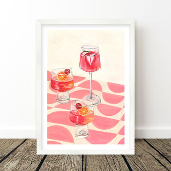 Pink Cocktails Retro Kitchen Print, 5 of 8