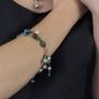 Turquoise And Green Gemstone On Sterling Silver Bracelet, thumbnail 1 of 10