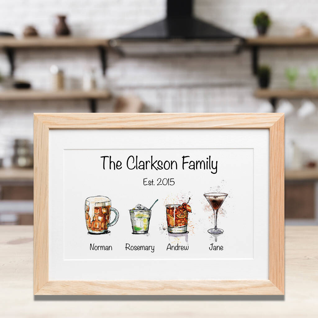 Personalised Family Drinks Print, 1 of 10
