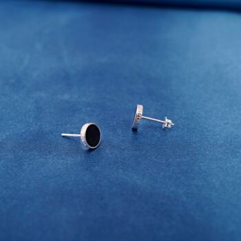 Black Onyx Greek Mythology Unisex Stud Earrings, 4 of 11